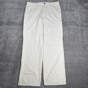 Quiksilver Pants Men's 36x31 Beige Cotton Lightweight‎ Cargo Baggy Y2K Skater